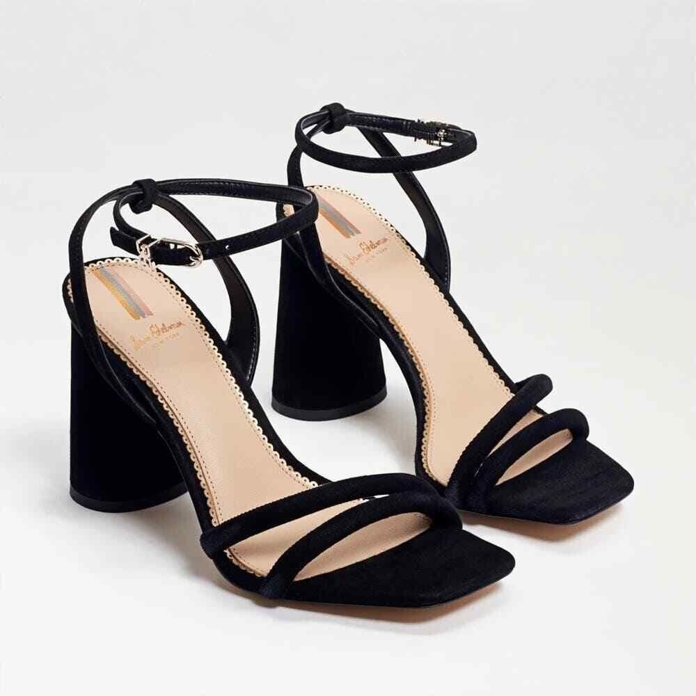 Sam Edelman Block Heel Sandal 7 Strappy Wedding Cocktail Dressy Formal Black Kia - Picture 1 of 9